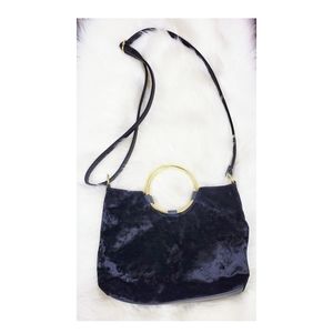 Sale! Black Crushed velvet crossbody purse